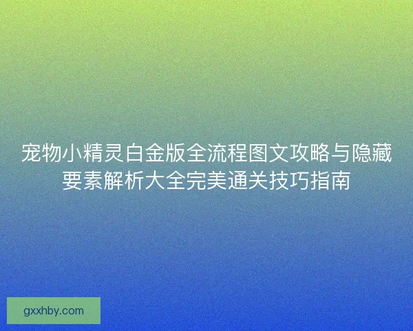 宠物小精灵白金版全流程图文攻略与隐藏要素解析大全完美通关技巧指南